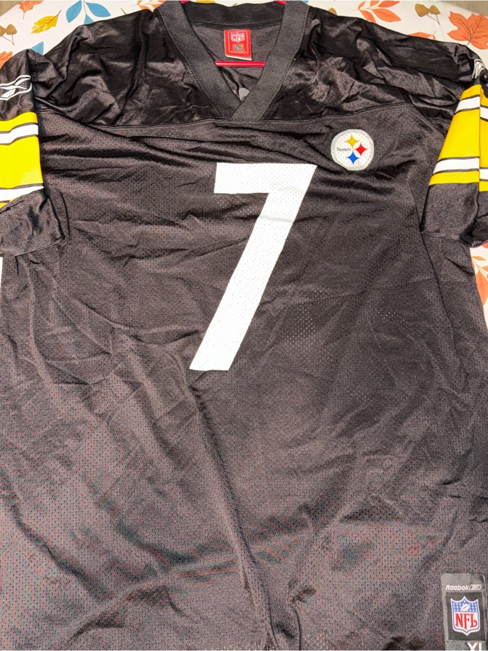 Reebok Black and Yellow Pittsburgh Steelers #7 Jersey